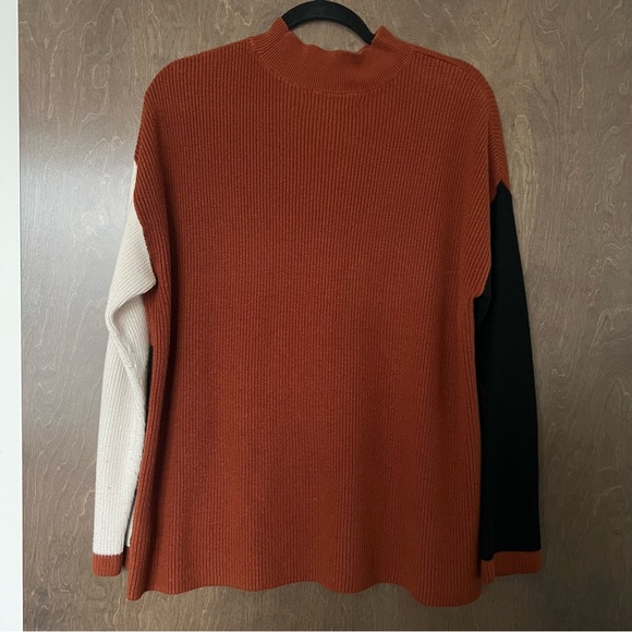 Block Color Mock Neck Sweater - Picture 2 of 2